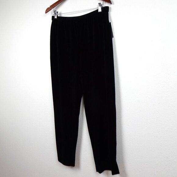 Alex Evenings Velvet Pants Women's Petite Size XLP Black Evening Cocktail - Picture 3 of 8